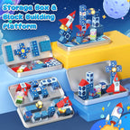 36 PCS Mini Magnetic Tiles Travel Set with Portable Iron Storage Box, STEM Learning Magnetic Building Blocks with LED Light-Up Glow in The Dark, Montessori Sensory Toys Gifts for Toddler, Boys & Girls