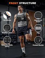 Chest Bag for Men with Expandable Accordion Structure, Running Vest for Outdoors, Chest Pack for Cycling, Hiking