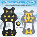 Ice Cleats for Shoes and Boots Traction Cleats for Snow Anti Slip Crampons 11 Studs Rubber Overshoe for Walking on Ice and Snow