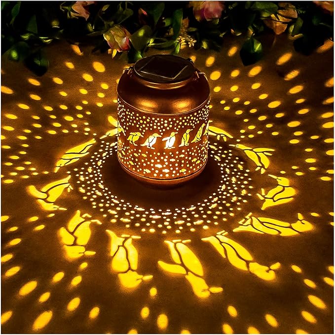 Penguin Solar Lanterns Outdoor Waterproof,Hanging Solar Lights Penguin Gifts for Women Men Metal LED Decorative Light for Yard,Patio,Lawn,Tabletop,Pathway,Landscape,Garden Decor