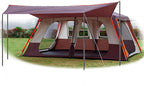 KTT Extra Large Tent 12 Person,Awning Family Cabin Tents,2 Rooms,3 Doors and 3 Windows with Mesh,Straight Wall,Waterproof,Double Layer,Big Tent for Outdoor,Picnic,Camping,Family Gathering