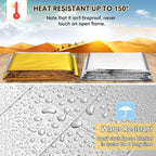 100 Pack Emergency Foil Thermal Blanket Bulk 83 x 55'' Waterproof Space First Aid Survival Blanket for Outdoors, Camping, Hiking, Homeless, First Aid, 50 Pc Silver 50 Pc Gold Silver