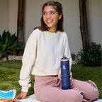 Takeya Actives Water Bottle with Straw Lid - Bottle with Double Stainless Steel Insulation - Dishwasher Safe & BPA-Free - Bottle with Straw Lid & Removable Bumper - 22 oz, Cool Ray