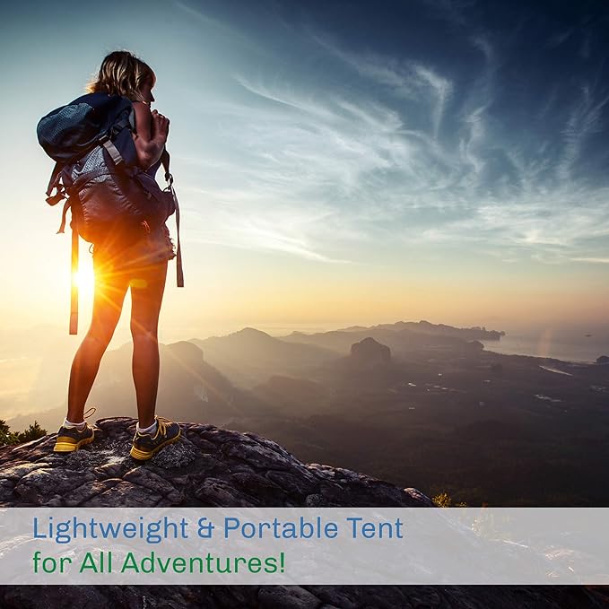 2-Person Dome Tent – Easy Set Up Shelter with Rain Fly and Carrying Bag for Camping