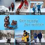 WIN.MAX Crampons for Shoes, Traction Cleats Ice Snow Grips with 19 Stainless Steel Spikes, Shoe Talons Anti - Slip Boots Spikes for Walking, Jogging, Climbing and Hiking
