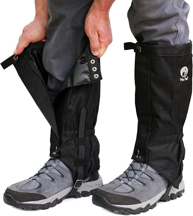 Pike Trail Adjustable Leg Gaiters - Lightweight, Waterproof - Leg Guards for Men & Women - Hiking Essentials Ideal for Hunting, Trekking & Fishing - 1 Pair