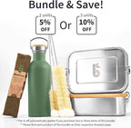 Bambaw Stainless Steel Water Bottle - Non-Insulated, Reusable Metal Sports Bottle, Sage Green/Grey