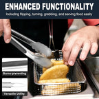 Anaeat 3 Pack 7" Mini Stainless Steel Locking Tongs - Sturdy Coiled Spring Kitchen Food Tong with Non-Slip Silicone Tips and Grip for Serving, Cooking, Baking and BBQ - Heat Resistant Metal Tongs