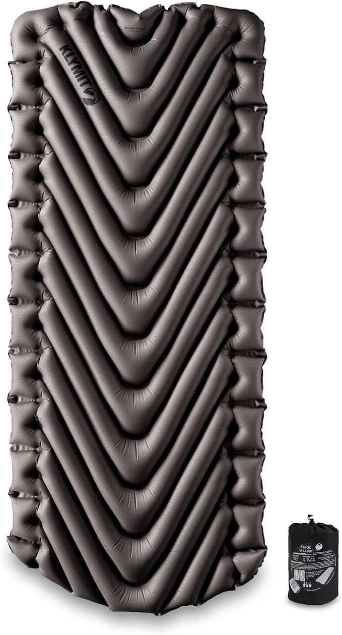 Klymit Static V Luxe 76x30x3 Inch Sleeping Pad and Static V Sheet for Camping Pads