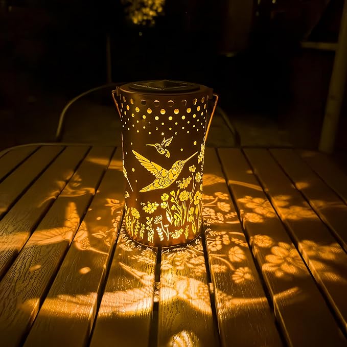 Hummingbird Solar Lanterns Outdoor Waterproof, Birthday Gifts for Women Mom Grandma, Hanging Solar Lights for Yard, Patio, Porch, Garden Decor, Christmas Gifts for Her/Him