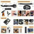 Survival Kit, 252Pcs Survival Gear First Aid Kit with Molle System Compatible Bag and Emergency Tent, Emergency Kit for Earthquake, Outdoor Adventure, Hiking, Hunting, Gifts for Men Women (Black)