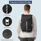 SUN CUBE Cooler Backpack 33 Can, Leakproof Insulated Backpack Cooler for Men Women, Camping Cooler Backpack for Beach Travel Hiking, Waterproof Lunch Backpack, Black