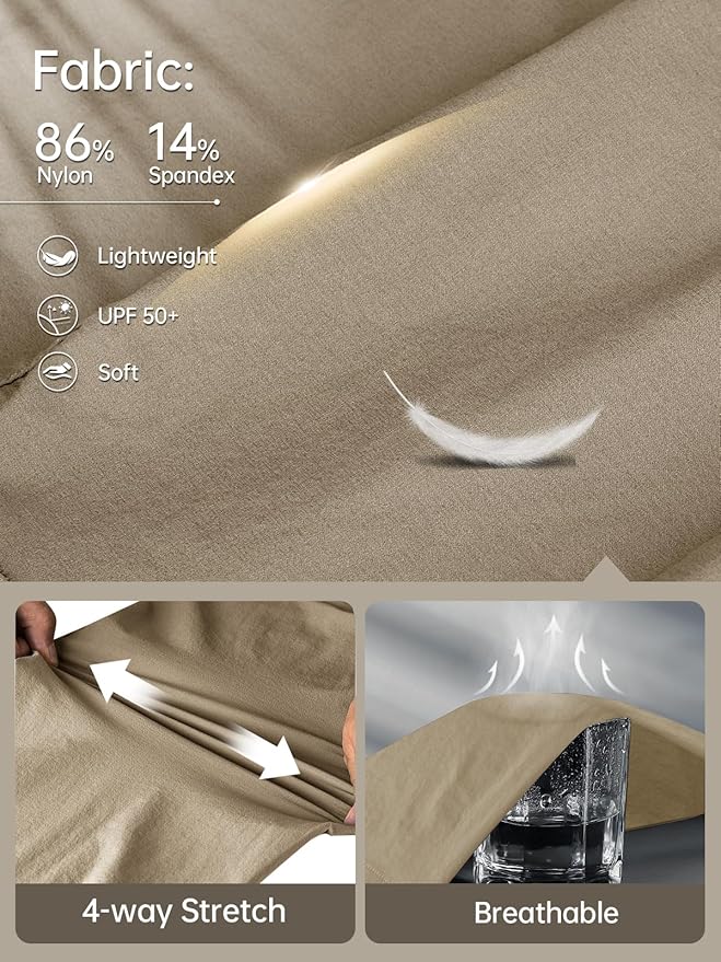 FREE SOLDIER Men's Outdoor Cargo Hiking Pants with Belt Lightweight Waterproof Quick Dry Tactical Pants Nylon Spandex