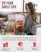 ReadyWise 6 Month Emergency Food Supply - 1,788 Servings, 12 Buckets Freeze Dried Protein Meals, Disaster Survival Food Storage, Ready to Eat, Camping Essentials, up to 25 Year Shelf Life