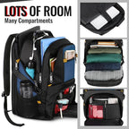 YOREPEK 18.4 Laptop Backpack, Large Backpacks with USB Charger Port, TSA Friendly Flight Approved Weekend Carry on Backpack with Luggage Strap for Men and Women, Roy Blue