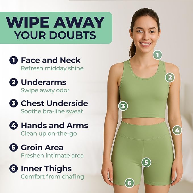 Body Wipes for Women, Extra Moist No Rinse Bathing Wipes (2pk), 100 XL Shower Cloths + 8 Deodorizing Bath Cloths - 9"x12" Travel Size After Gym Cleaning Essentials, Toiletries for Womens Hygiene