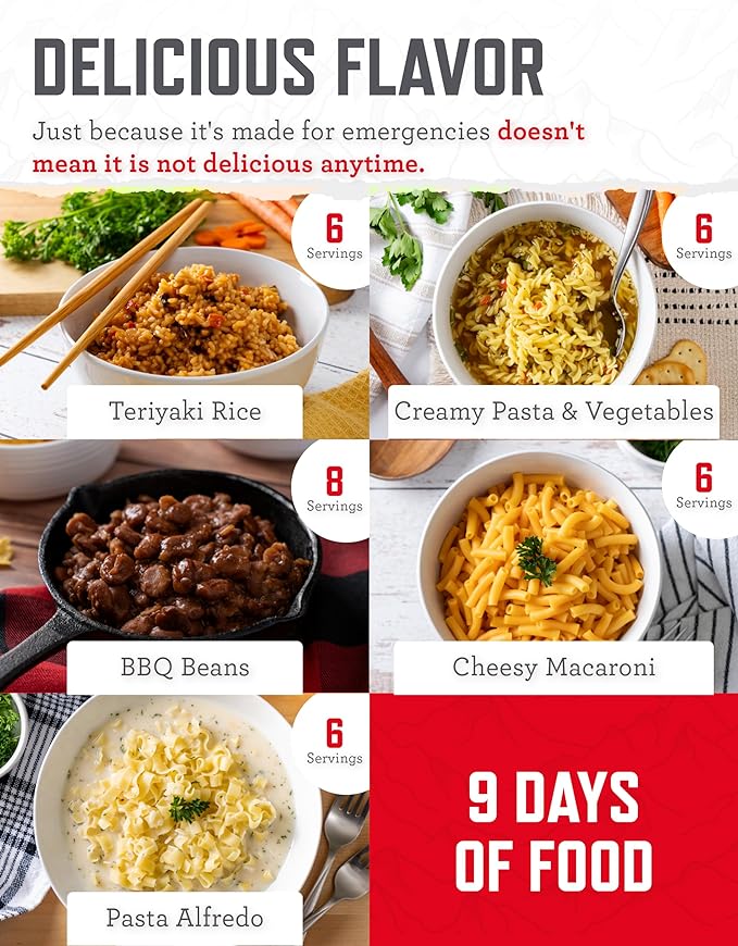 ReadyWise Emergency Food Supply - 100 Servings Favorites Bucket, Protein Meals, Dehydrated & Freeze Dried Survival Food, Backpacking, Camping Essentials & Prepping Supplies, up to 25 Year Shelf Life