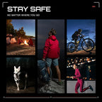 Guardian Angel Micro Series Safety Lights, Beacon Device (Orange Front & Orange Rear) | Rechargeable, Magnetic, Hands-Free Wearable LED Light for Dog Walking, Cycling, Hiking & Camping