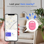 Air Tracker Tag-1 Pack [Apple MFI Certified], Smart Bluetooth Tracker Works with Apple Find My (iOS Only, Not for Android), Key Finder and Item Locator Smart Tag for Keys, Luggage, Backpack(Magenta)