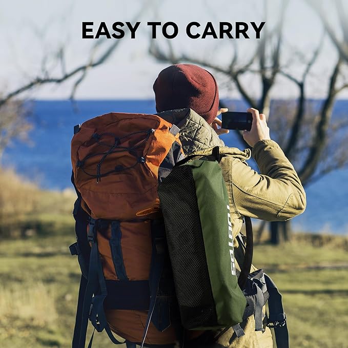 TOBTOS Portable Camping Chair, Support up to 330 LBS, Lightweight Folding Backpacking Chair for Outdoor Camp, Travel, Beach, Picnic, Hiking, Backpacking (Green)