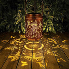 Solar Lanterns Outdoor Waterproof Mushroom Butterfly Garden Decor Gifts for Women Mon Grandma Metal Hanging Solar Lights Decoration for Outside LED Lanterns for Yard Patio Lawn