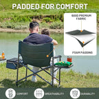 TIMBER RIDGE XXL Oversized Directors Chair 600lbs - Heavy Duty Camping Chair with Cooler Bag & Table, Portable Folding Chair with Wide Seat for Tailgating, Patio, Outdoor - Grey (2 Pack)