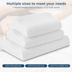 Travel Pillow Memory Foam Pillows, Ergonomic Wave Cervical Neck Pillow for Neck Pain Relief, Compressible Medium Firm Side Sleeper Pillow, Ideal for Camping, Office, Home & Bed (White, M)