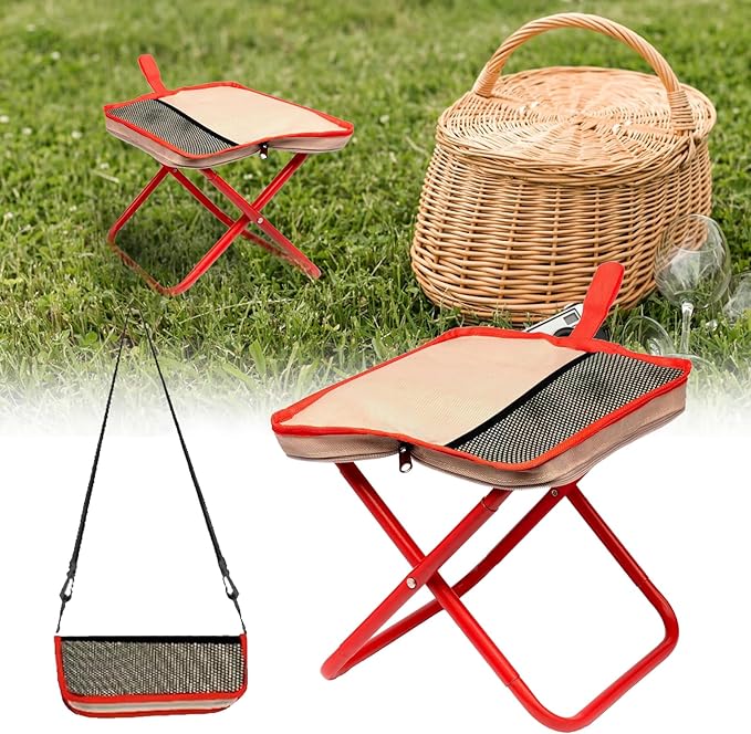 Mini Easy Carry Outdoor Chair Mountaineering and Hiking, New Lightweight Portable Stool with Carrying Bag, Pocket Chair for Gardening and Beach Hiking Fishing,Foot Stool to 330lb