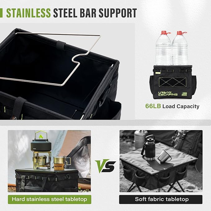 Alocs Folding Camping Table - Beach Table - 30L Tactical Bag with IGT Top Board for Outdoor, Camping Kitchen, Picnic, Travel