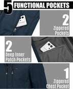 33,000ft Men's Softshell Jacket with Hood Waterproof Windbreaker Lightweight Rain Shell Jacket for Outdoor Hiking Travel