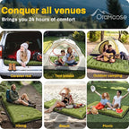 Camping Sleeping Pad, Extra Thick 6 Inch Inflatable Camping Mat with Pillow, Built-in Foot Pump Sleeping Pad for Camping Ultralight Self Inflating Campings Pad for Tent Backpacking Hiking Camp Gear