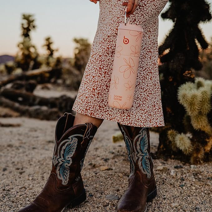 BOTTLE BOTTLE Insulated Water Bottle 24oz with Straw Lid and Handle for Sports Travel Gym Stainless Steel Water Bottles Double-Wall Vacuum Metal Leak Proof BPA-Free