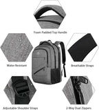 MATEIN Travel Laptop Backpack, 17 Inch Work TSA Approved Carry on Backpack, Large Computer Business Bag for Men Women with Trolley Sleeve and Anti Theft Pocket, College School Rucksack Book Bag, Grey