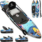 Novelty 11'6" x 35" Inflatable Stand Up Paddle Board with Seat- Stable SUP Board for Adults - Portable Paddleboard for Yoga, Surfing, Fishing - Includes Full Accessories Kit