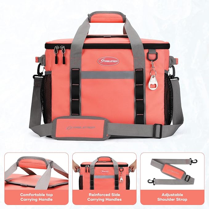 Maelstrom Collapsible Soft Cooler Bag, 24/30/60/75 Cans Beach Cooler, Ice Chest, Leakproof & Portable for Beach, Camping, Road Trips & Grocery Shopping