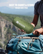 AKSOUL Sleeping Pad Camping Mat: Self Inflating Ultralight & Compact Air Mattress, Connectable Lightweight Inflatable Pad with Built-in Foot Pump for Camping, Hiking, Backpacking