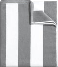 Bornbay Large Beach Towel Oversized - 40"X70" Big Mens Beach Towesl, Extra Large Thick Gray Beach Towels, XL Wide Fluffy Swimming Towel Oversize, Giant Stripe Cotton Pool Towel for Adults