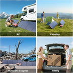 440 Watt N-Type 16BB Portable Solar Panel, RV Essentials,2PCS 220W 19.8V Foldable Solar Charger for Power Station, 25% High Efficiency IP67 Waterproof 4 Kickstands for Camping RV Hurricane