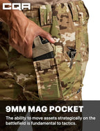 CQR Men's Flex Ripstop Tactical Pants, Water Resistant Stretch Cargo Pants, Lightweight EDC Hiking Work Pants