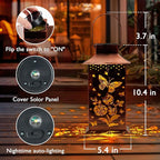 Homemory Butterfly Solar Lanterns Waterproof, Metal Hanging Hollowed-Out Metal Decor Lantern, LED Outdoor Decoration for Outside LED Lanternse for Yard, Backyard, Porch, Lawn