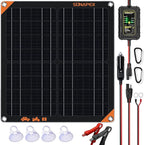 SUNAPEX 20W Flexible Solar Panel with MPPT Charge Controller, Solar Battery Charger Maintainer, 12V Waterproof Solar Trickle Charger for Car, Motorcycle, Boat, Marine, RV, Trailer, Tractor,Truck, etc