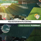 Waterproof Camping Tarp - 10X13ft Hammock Rain Fly, Ultralight & Portable & UV Protection Backpacking Tarp, Multifunctional for Outdoor Adventure, Hiking, Tent, Hammock