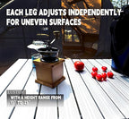 Portable Adjustable Camping Table - Sturdy Aluminum, Oversized Foldable Surface for Outdoor Picnic, BBQ, and Indoor Use,Silver