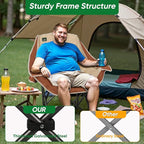 Northroad 2 Pack Oversized Camping Chair,Outdoor Padded Folding Lawn Chair w/Cup Holder,Carry Bag for Beach, Hiking, and Picnics,Heavy-Duty 300-lbs Capacity, Moca&Cream