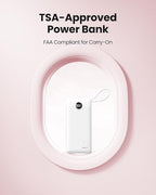 Portable Charger Compatible with iPhone 17, 10000mAh Slim Power Bank with Built-in Cables, External Battery Pack 5 Outputs 2 Inputs LED Display Compatible with iPhone/Android & More (White)