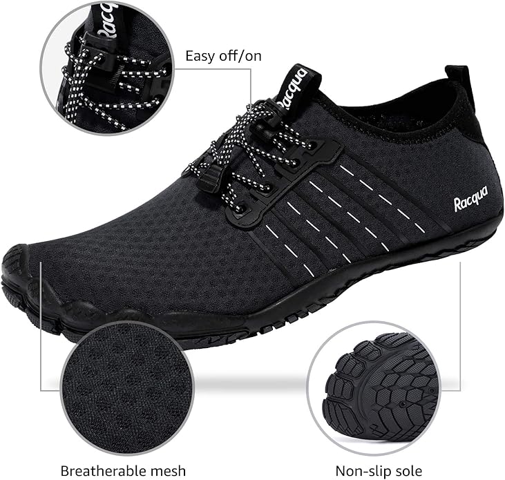 Racqua Water Shoes Quick Dry Barefoot Beach Aqua Sport Swim Surf Pool Hiking Diving Walking for Men Women