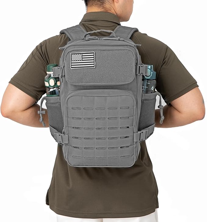 QT&QY 25L/45L Military Tactical Backpack For Men Molle Daypack 3 Day Bug Out Bag Hiking Rucksack With Bottle Holder
