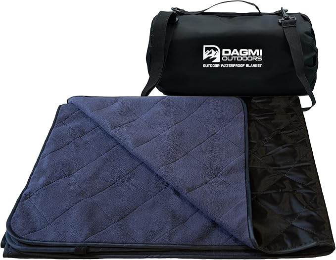 Waterproof Outdoor Blanket Large Fleece Camping & Stadium Blankets for Cold Weather. Perfect for Outdoors, Car, Dogs, Boat, Picnic. Windproof, Extra Warm, Machine Washable.