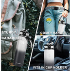 32oz Insulated Water Bottle with Straw Lid & Spout Lid & Paracord Handle, Stainless Steel Water Bottle Wide Mouth, Double Wall for Women Men Gym Fitness Outdoor