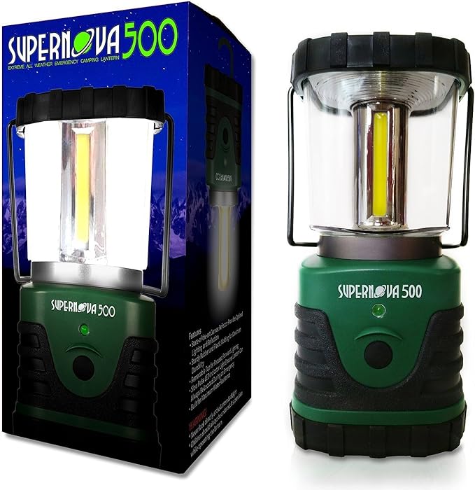 Supernova Battery Powered Lantern, Bright, Long Lasting, Weather-Resistant LED Camping Lantern, Great for Storms, Hurricane Supplies, Survival Kit, Power Outages, Outdoors, & Camping Essentials (500)